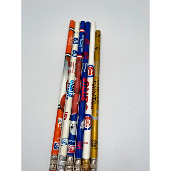 Lot of 6 Vintage NFL & Baseball Football Teams Pencils Unsharpened RARE - Picture 6 of 6